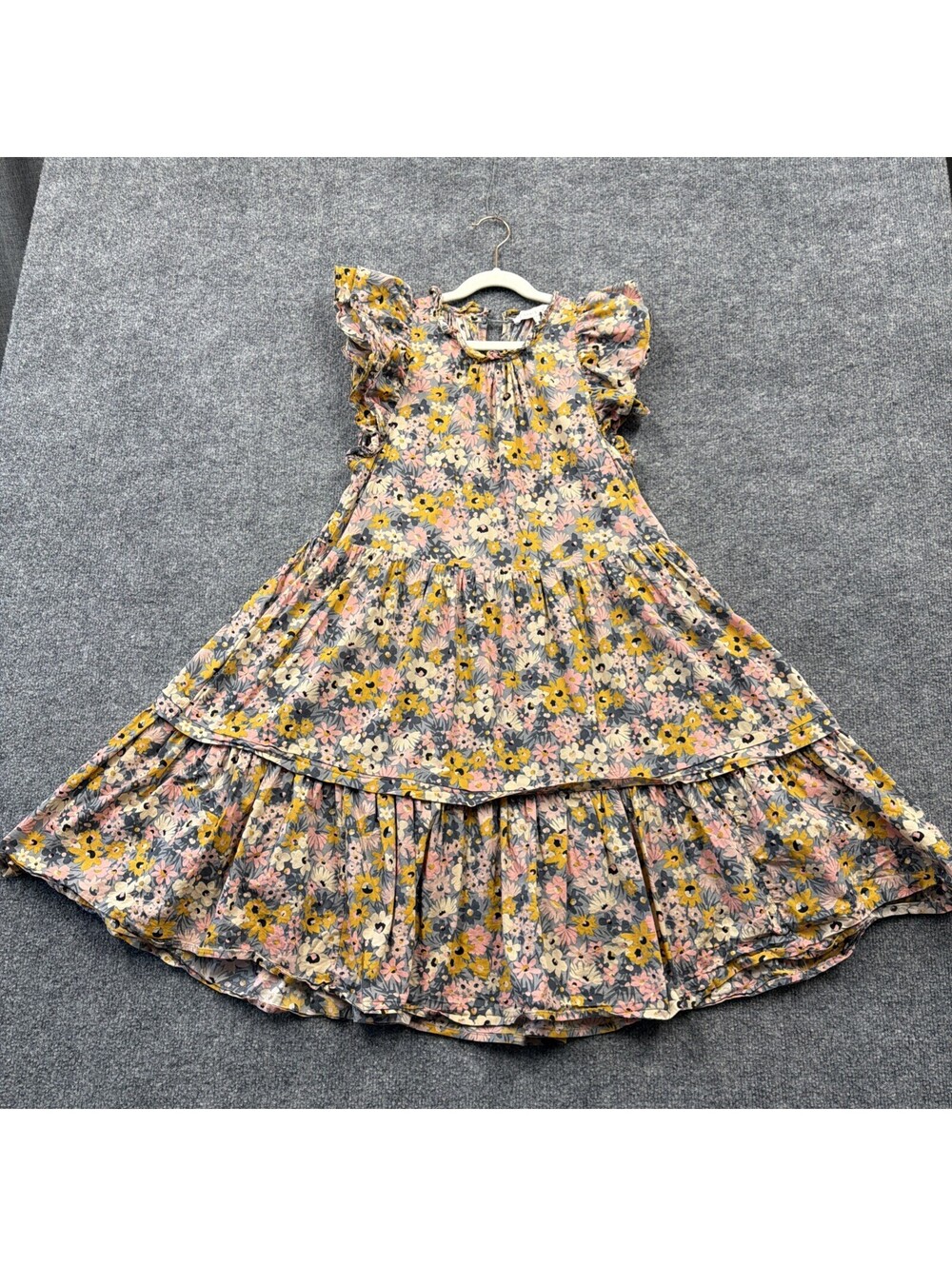 Olivaceous Girls Floral Boho Prairie Cottagecore Maxi Dress Sz S